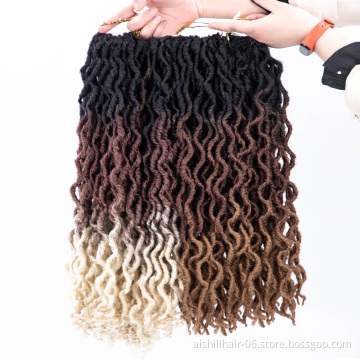 faux locs crochet braids 18inch 24strands goddess locs crochet in synthetic braiding extension hair available